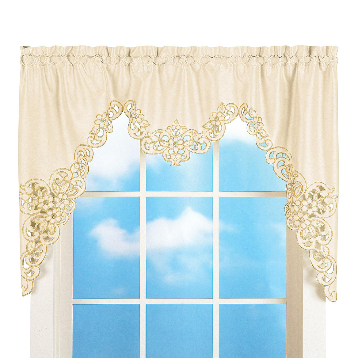Elegant Scroll Valance, Burgundy, 58″ x 36″
