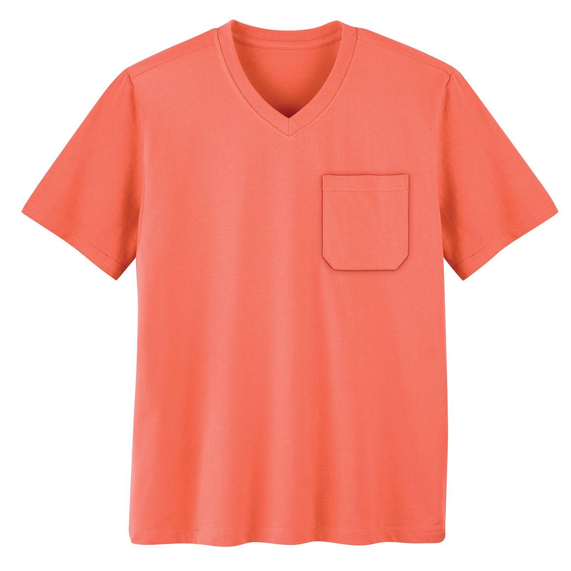 Men’s Pocket V-Neck Tee, Melon, MED