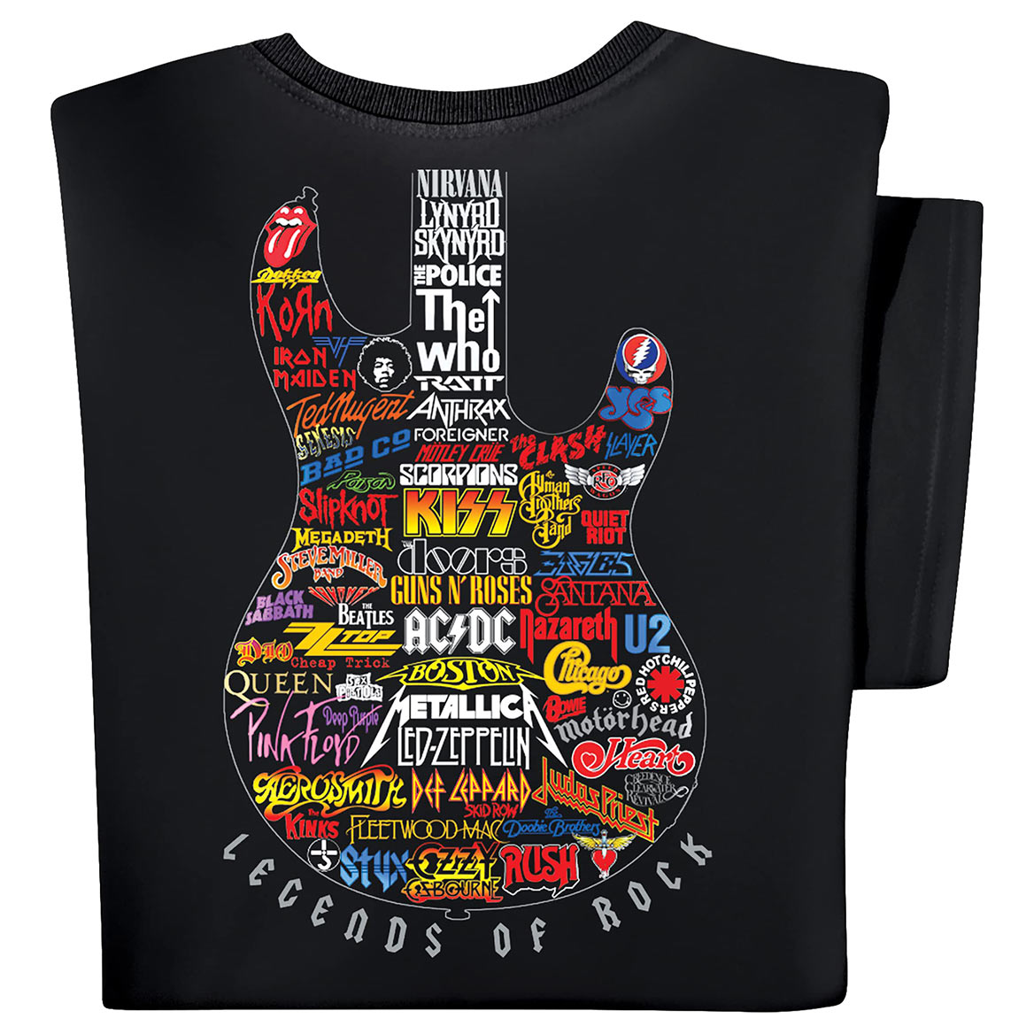 Rock Group Guitar Tee, Black, 2XL